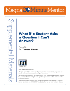 What if a Student Asks a Question I Can`t Answer?