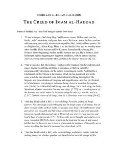 the creed of imam al-haddad - Al
