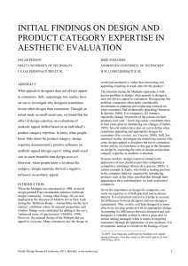 initial findings on design and product category expertise in