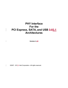PHY Interface for PCI Express*, SATA, and USB 3.1: Specification