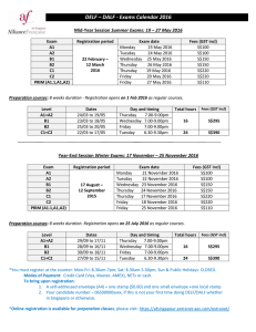 DELF – DALF - Exams Calendar 2016
