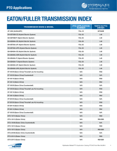 eaton/fuller transmission index
