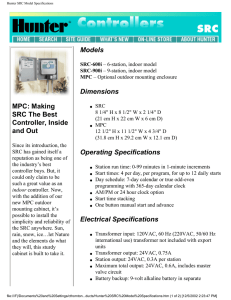 Hunter SRC Model Specifications