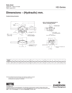 Dimensions – (Hydraulic) mm.