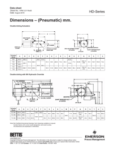 Dimensions – (Pneumatic) mm.