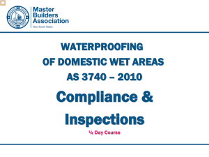 MBA NSW - Waterproofing of domestic wet areas compliance defect