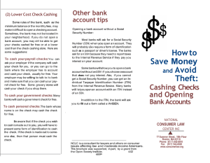 How to Save Money and Avoid Theft: Cashing Checks and Opening