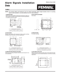 Alarm Signals Installation Data