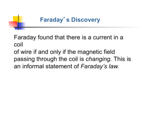 Faraday`s Discovery Faraday found that there is a current in a coil of
