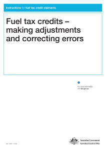 Fuel tax credits – making adjustments and correcting errors