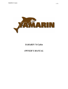 YAMARIN 74 Cabin OWNER`S MANUAL