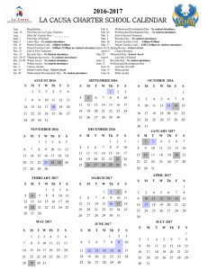 La Causa Calendar (2016-17)