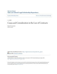 Causa and Consideration in the Law of Contracts