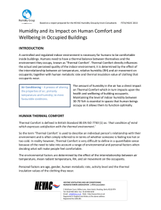 Humidity and its Impact on Human Comfort and Wellbeing in