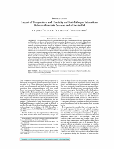 Impact of Temperature and Humidity on Host