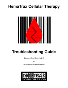 HemaTrax Cellular Therapy Troubleshooting Guide - Digi-Trax