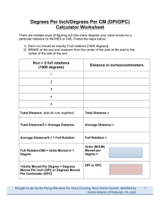 Degrees Per Inch/Degrees Per CM (DPI/DPC) Calculator Worksheet