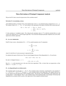 Three Derivations of Principal Component Analysis