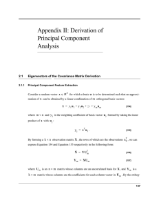 Appendix II: Derivation of Principal Component Analysis