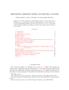 Derivations, Dirichlet forms and Spectral analysis.