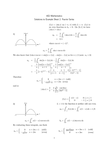 AE2 Mathematics Solutions to Example Sheet 2: Fourier Series