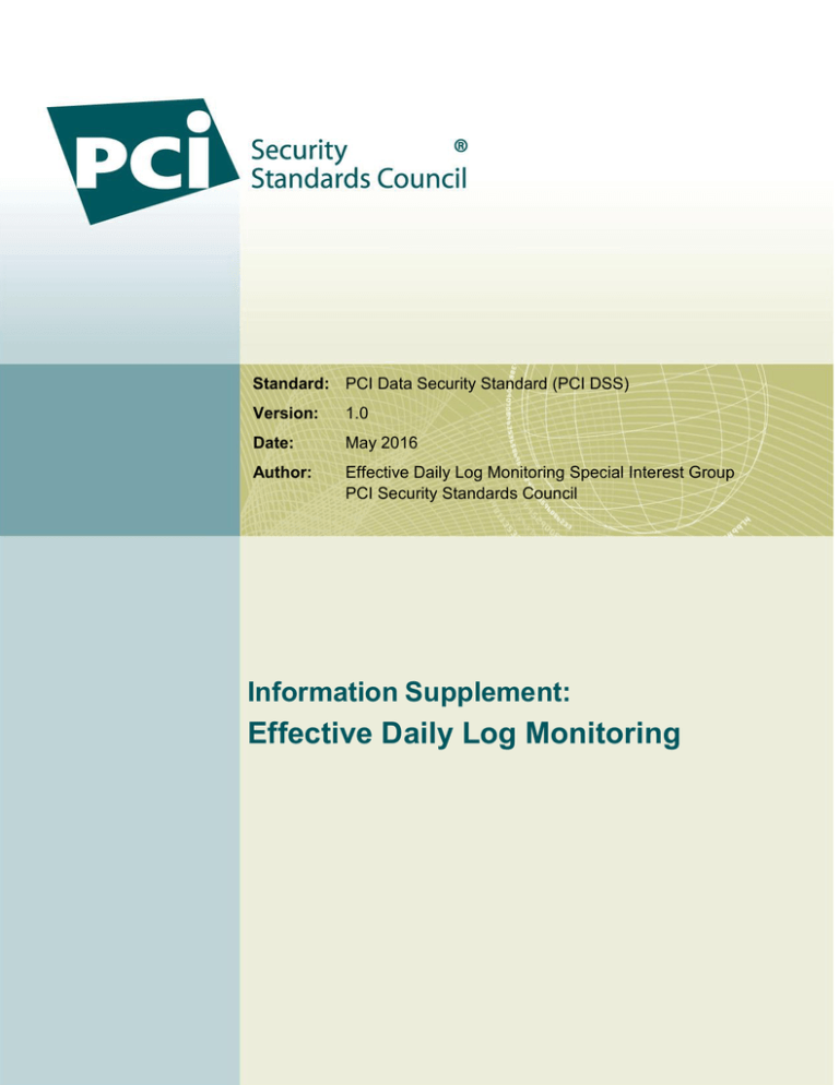 Information Supplement • Effective Daily Log Monitoring