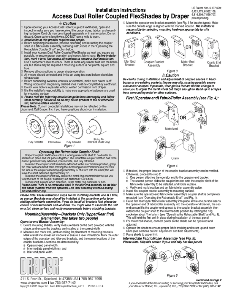 Coupled Shade Instructions