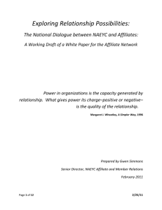 Exploring Relationship Possibilities: The National Dialogue