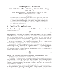 Hawking-Unruh Radiation and Radiation of a Uniformly Accelerated