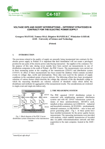 Voltage dips and short interruptions - Different strategies in contract