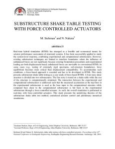 SUBSTRUCTURE SHAKE TABLE TESTING WITH FORCE