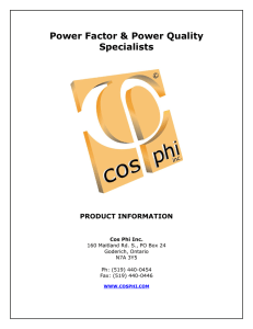 Cos Phi Inc Product Information Brochure