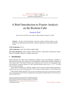 A Brief Introduction to Fourier Analysis on the Boolean Cube