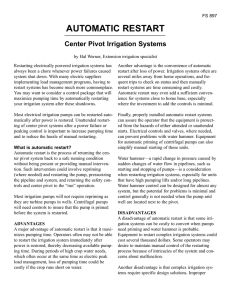 Automatic Restart: Center Piot Irrigation Systems