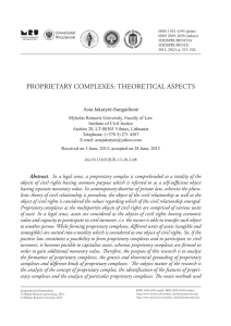 proprietary complexes: theoretical aspects