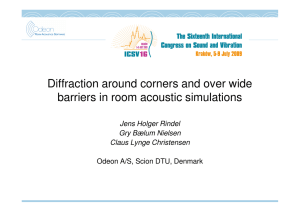 Diffraction around corners and over wide barriers in room