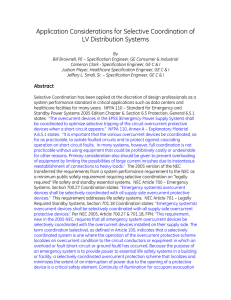 Application Considerations for LV Distributions Systems