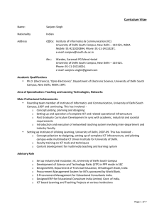 Curriculum Vitae - University of Delhi