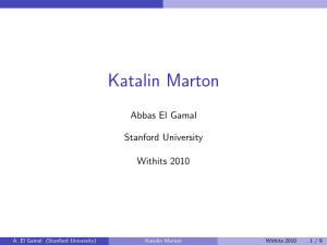 Katalin Marton - Stanford University