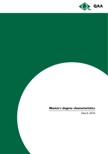Master`s degree characteristics - The Quality Assurance Agency for