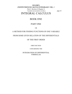 INTEGRAL CALCULUS