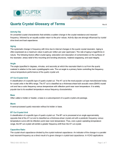 Application Note: Quartz Crystal Glossary of Terms