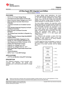 LCD Bias Supply with Integrated Level Shifters