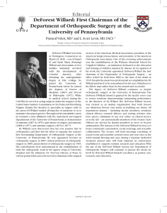 DeForest Willard - University of Pennsylvania Orthopaedic Journal