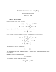 Fourier Transforms and Sampling