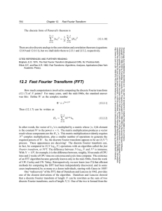 12.2 Fast Fourier Transform (FFT)