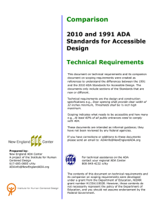 Comparison 2010 and 1991 ADA Standrads for Accessible Design