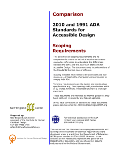 Comparison 2010 and 1991 ADA Standards for Accessible Design
