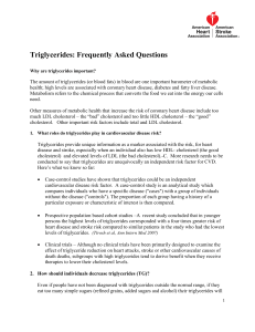 Triglycerides: Frequently Asked Questions