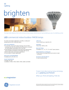 Spec Sheet — PAR38 LED Indoor Outdoor Lamps